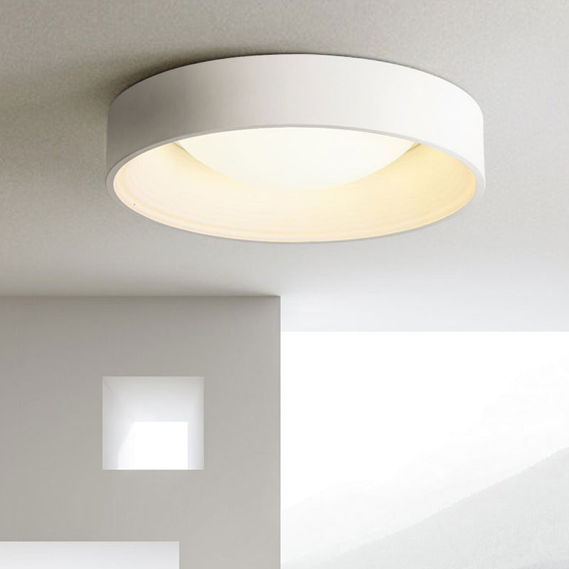 Drum Flush Ceiling Light Fixture Nordic Acrylic 18"/23.5" Dia Grey/White LED Flush Mount Lamp