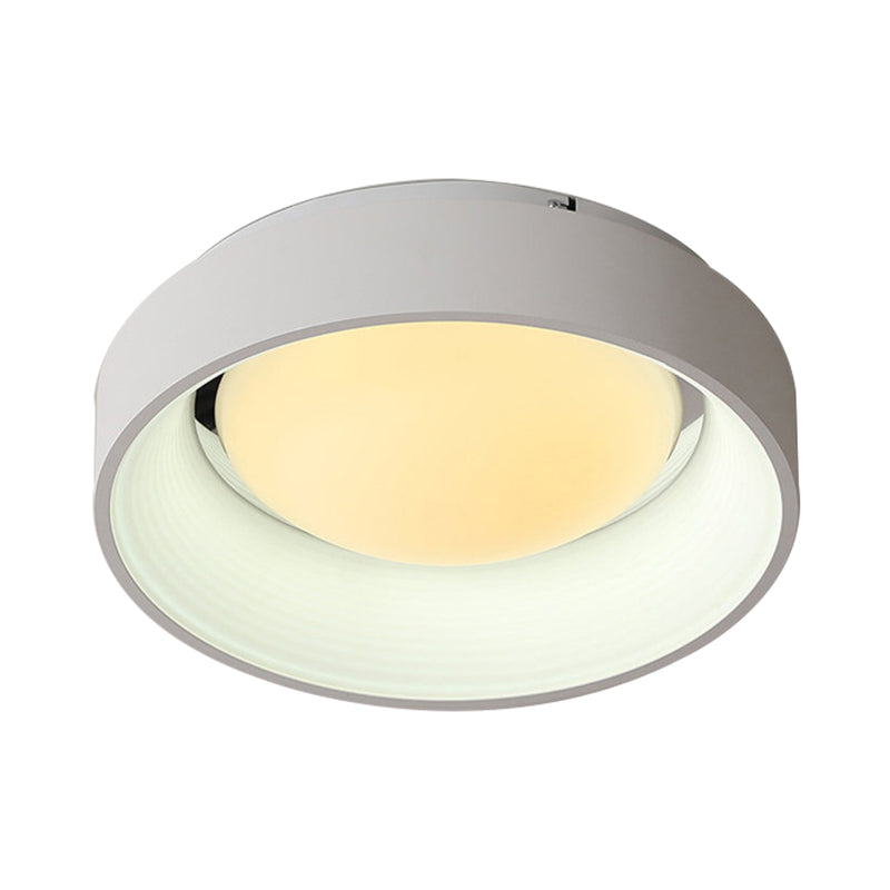 Drum Flush Ceiling Light Fixture Nordic Acrylic 18"/23.5" Dia Grey/White LED Flush Mount Lamp