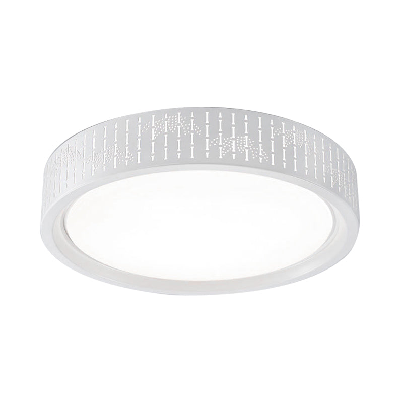 Simplicity LED Flush Mount Lamp with Acrylic Shade White Ringed Ceiling Light, 16.5"/20.5"/31" Dia