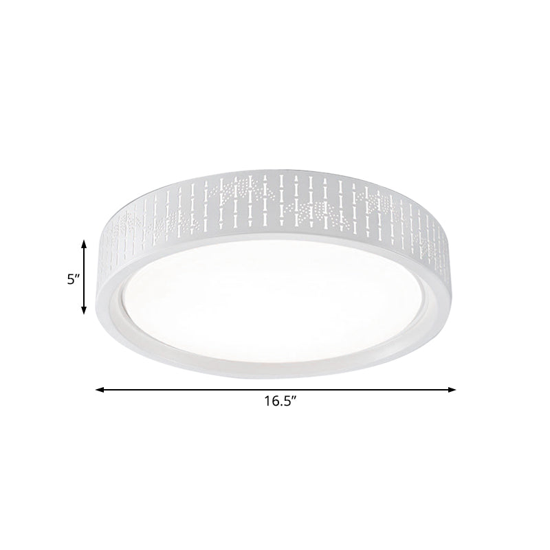 Simplicity LED Flush Mount Lamp with Acrylic Shade White Ringed Ceiling Light, 16.5"/20.5"/31" Dia