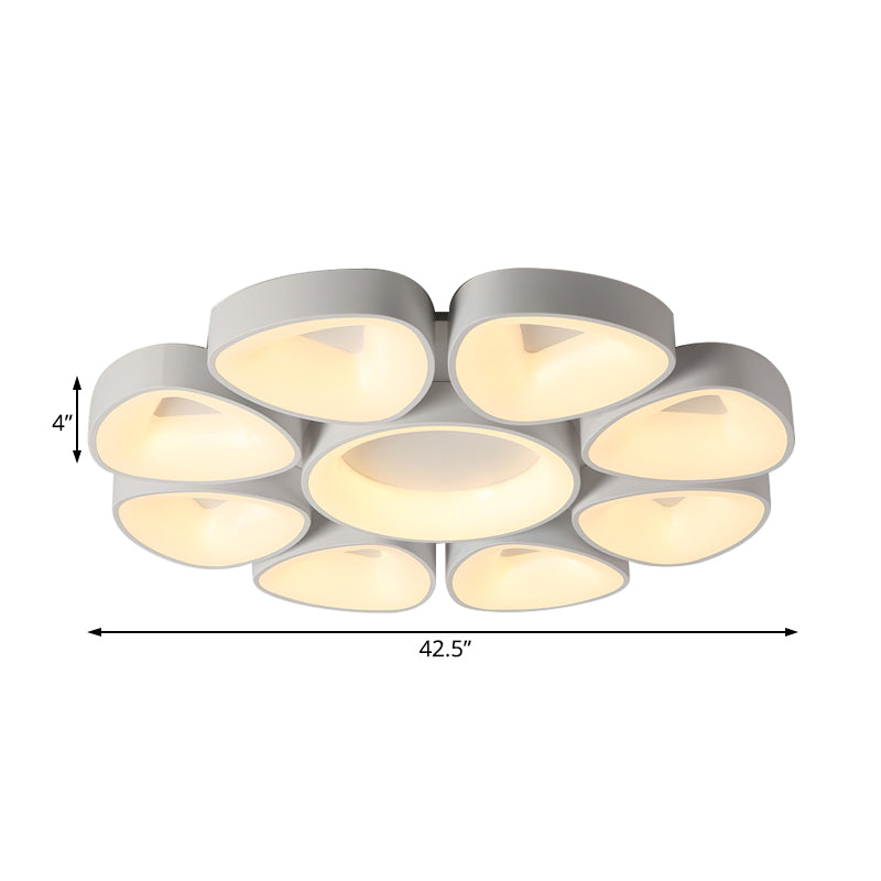 Bloemen inbouwlamp Scandinavisch acryl grijs/wit LED-plafondmontagearmatuur in warm/wit licht