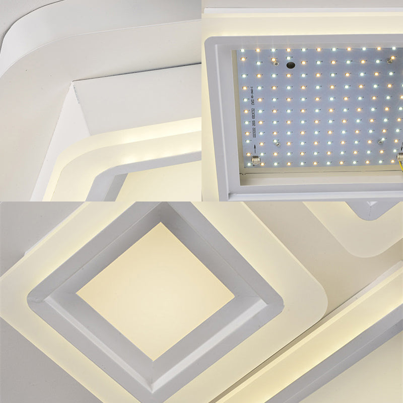 4/7 Luci Living Camera Soffitto Lampada Bianco Flush Montaggio Illuminazione con Brick Acrilico Shade