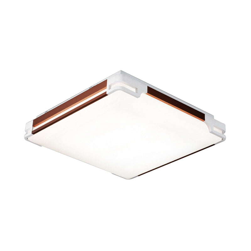 Thin Acrylic Ceiling Light Fixture Simplicity 20.5"/25"/35" Wide LED Brown Flushmount Lighting