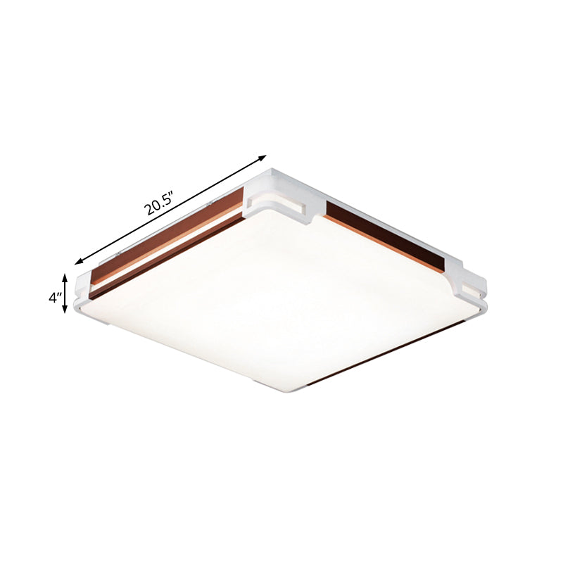 Thin Acrylic Ceiling Light Fixture Simplicity 20.5"/25"/35" Wide LED Brown Flushmount Lighting