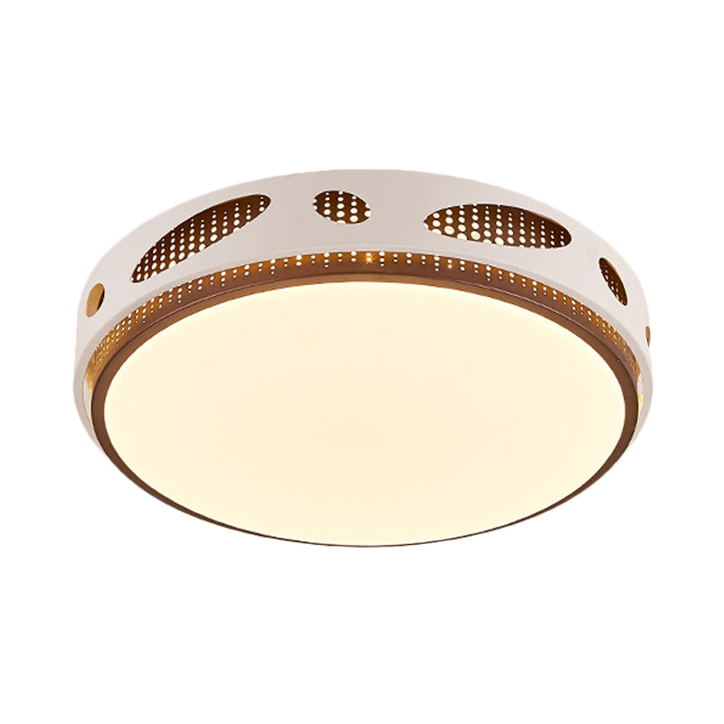 Rotondo Soffitto Light Fixture Semplicità Acrilico LED Bianco Flushmount Lighting in Warm / White Light