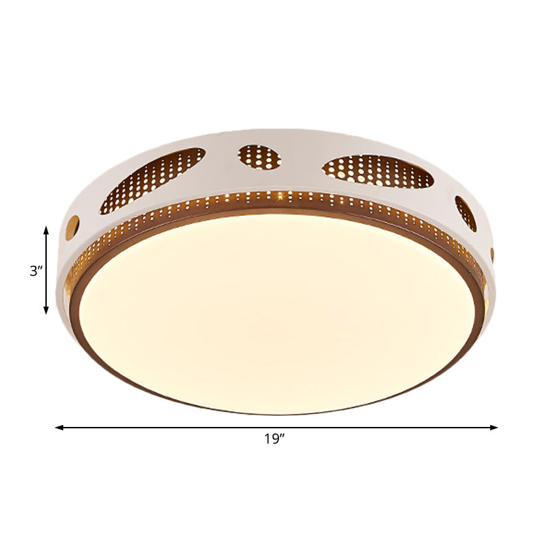 Round Ceiling Light Fixture Simplicity Acrylic LED White Flushmount Lighting in Warm/White Light