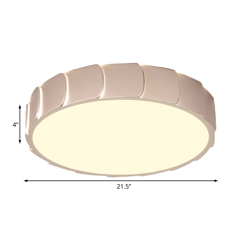 Simple LED Flush Mount with Acrylic Shade Rose Gold Circular Flush Ceiling Light in Warm/White Light