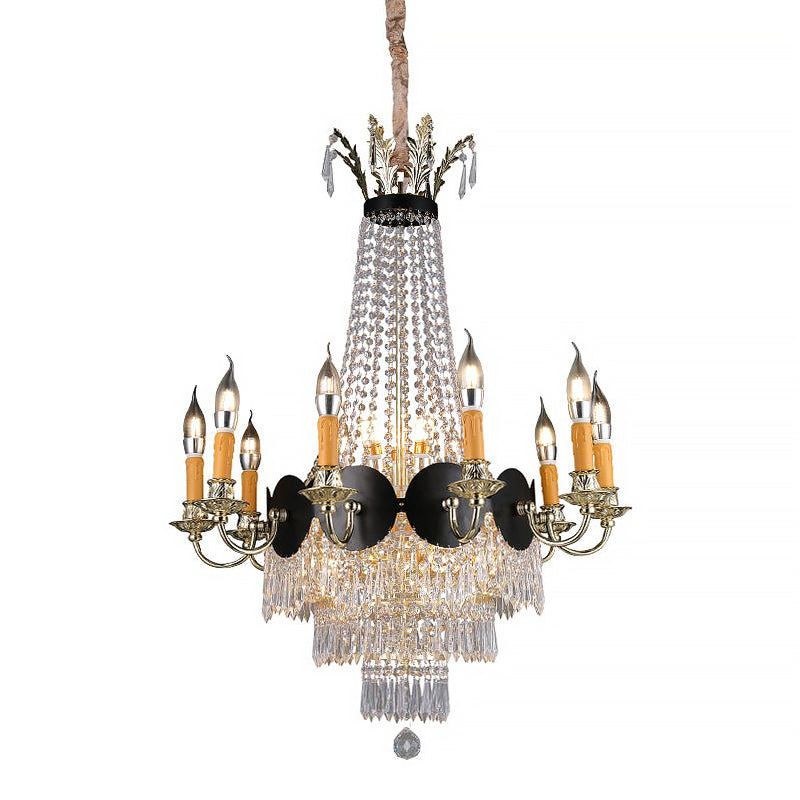 Candelabra Chandelier Light Contemporary Crystal 14 Lights Gold Hanging Light Fixture for Dining Room