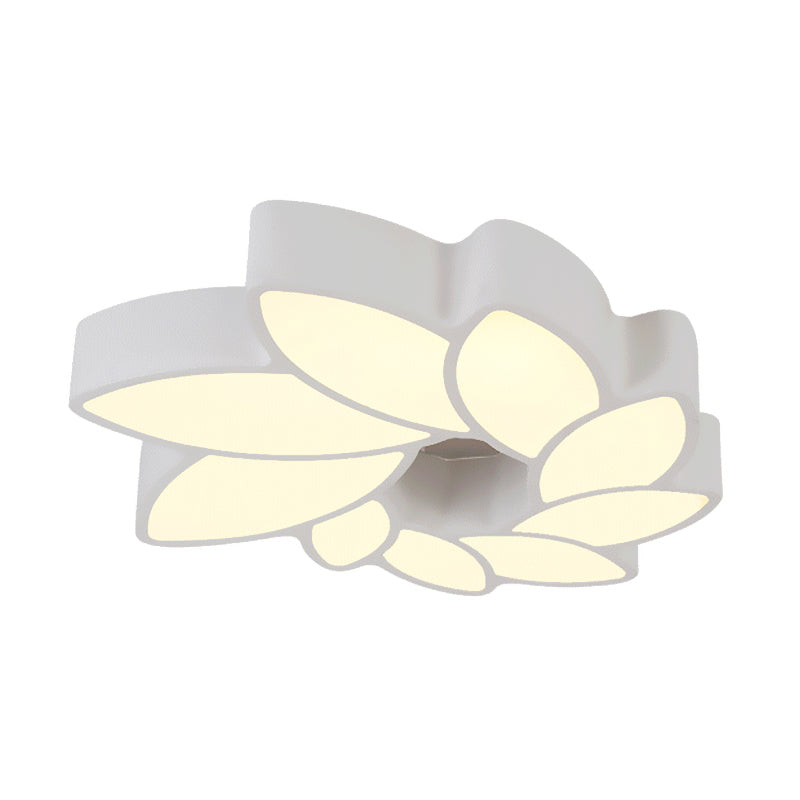 Acrylic Floral Ceiling Mounted Light Simplicity 22.5"/31.5" Wide Living Room Flush Mount Light Fixture in Warm/White Light