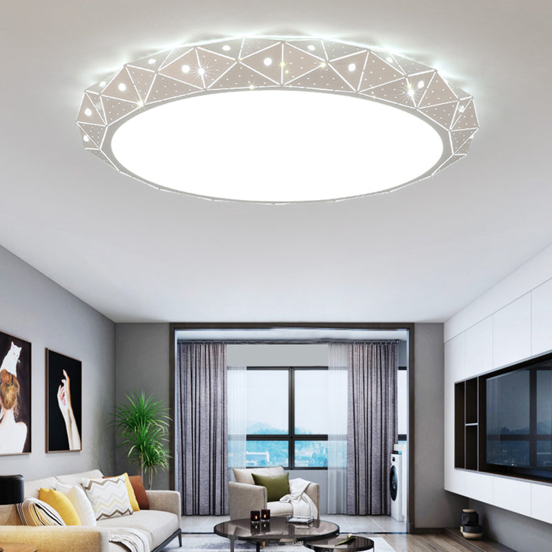 Round LED Flush Monte Light Semplice Acrilico 18 "/25.5" Dia LED Lampada a soffitto a Warm / White Light con Hollow Deisgn