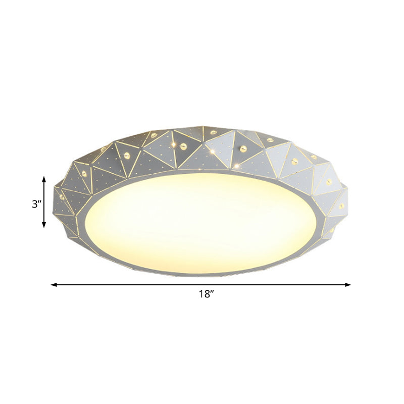 Round LED Flush Mount Light Simple Acrylic 18"/25.5" Dia LED Ceiling Lamp in Warm/White Light with Hollow Deisgn