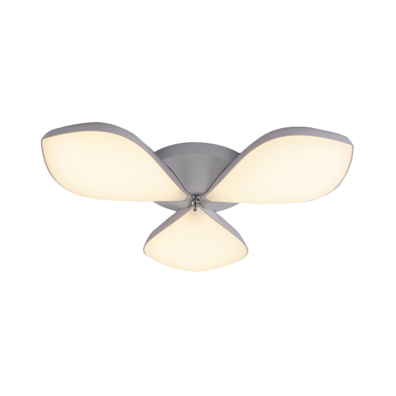 Nordic Petal Shaped Acrylic Flush Lighting Fixture 3/4/5-Head White Bedroom Ceiling Mounted Fixture