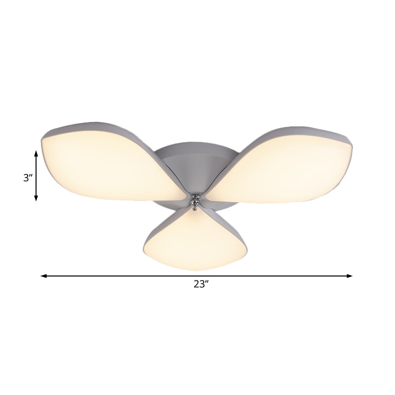 Apparecchio di illuminazione da incasso in acrilico a forma di petalo nordico Apparecchio per montaggio a soffitto per camera da letto bianco a 3/4/5 teste