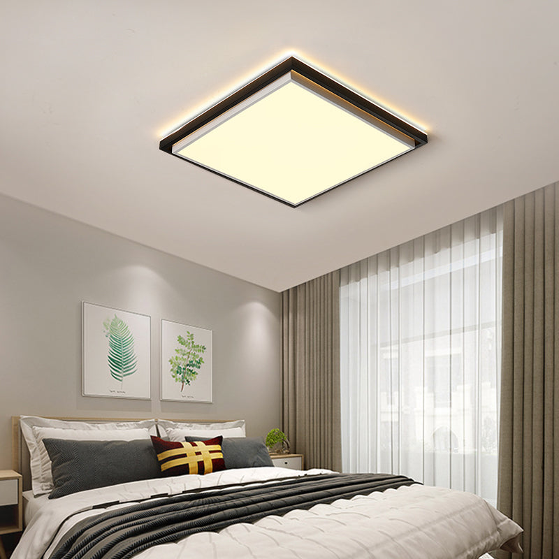 Semplice lampada da incasso a LED in acrilico ultra sottile da 18"/21,5"/35,5" Apparecchio di illuminazione a soffitto per camera da letto larga in luce calda/bianca