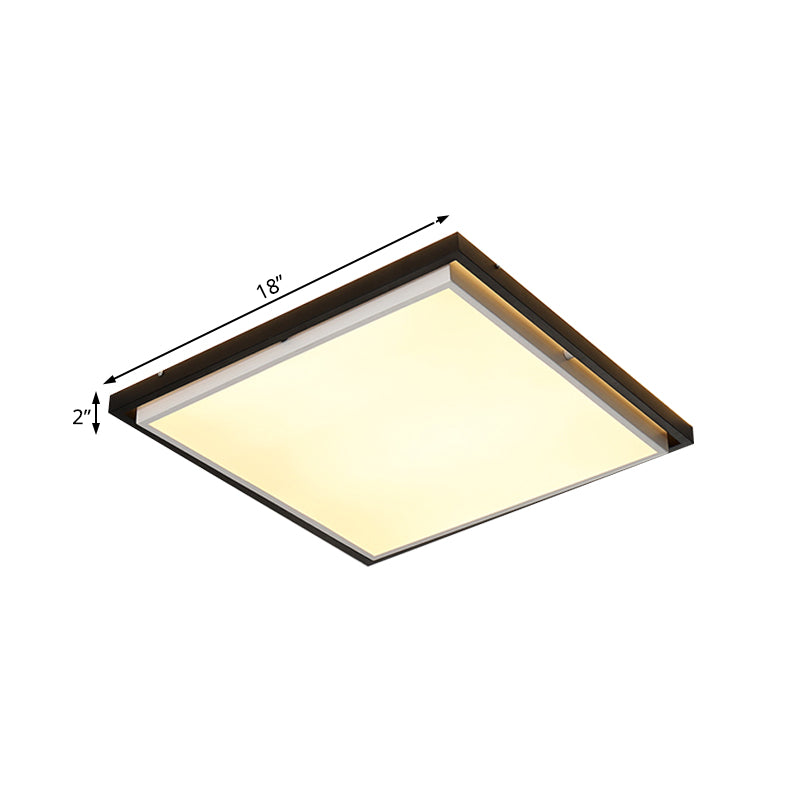 Semplice lampada da incasso a LED in acrilico ultra sottile da 18"/21,5"/35,5" Apparecchio di illuminazione a soffitto per camera da letto larga in luce calda/bianca