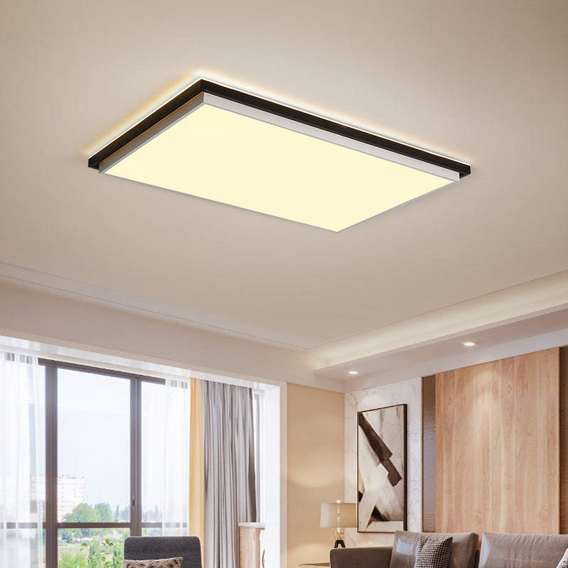 Semplice lampada da incasso a LED in acrilico ultra sottile da 18"/21,5"/35,5" Apparecchio di illuminazione a soffitto per camera da letto larga in luce calda/bianca