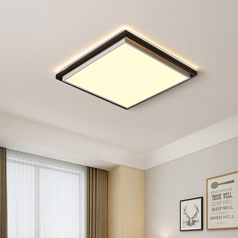 Semplice lampada da incasso a LED in acrilico ultra sottile da 18"/21,5"/35,5" Apparecchio di illuminazione a soffitto per camera da letto larga in luce calda/bianca