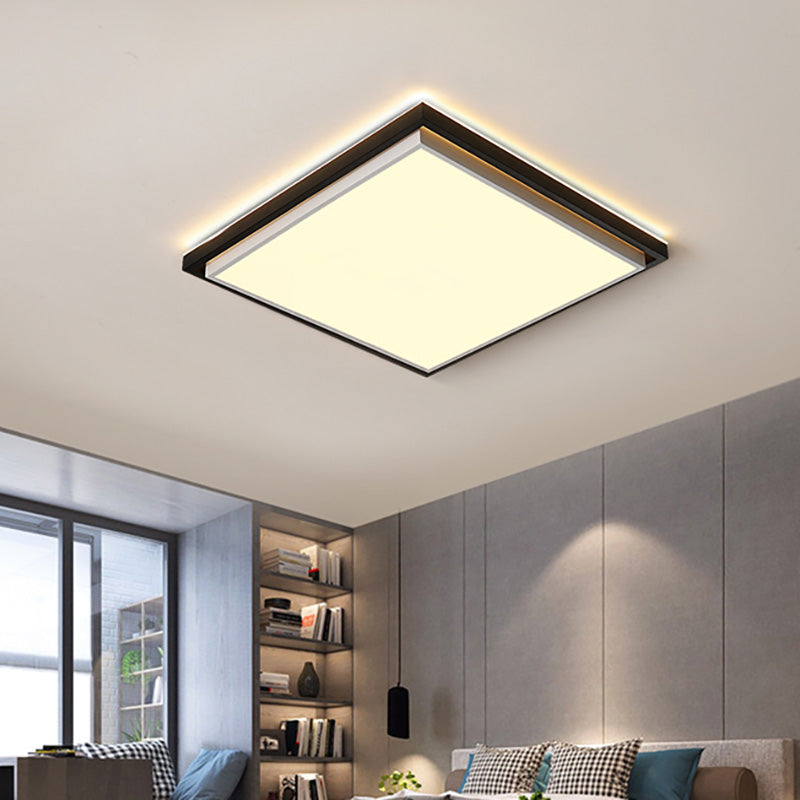 Semplice lampada da incasso a LED in acrilico ultra sottile da 18"/21,5"/35,5" Apparecchio di illuminazione a soffitto per camera da letto larga in luce calda/bianca