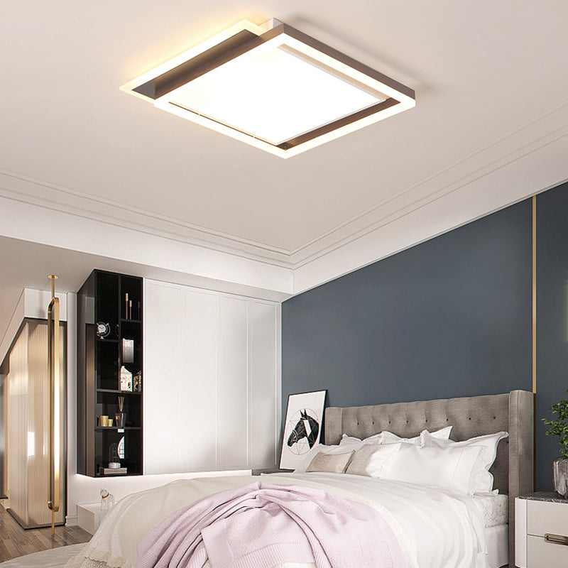 16"/19.5"/35.5" W Bedroom Flush Light Modern Acrylic Brown LED Ceiling Lighting in Warm/White Light