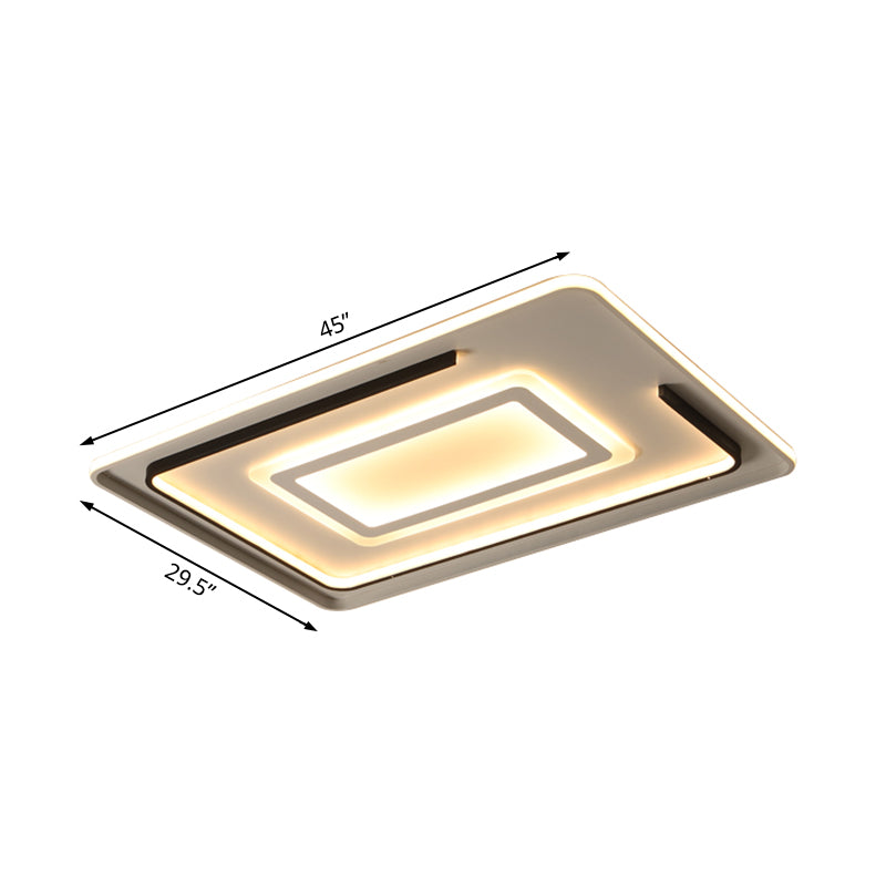 Acrylic Rectangular Ceiling Light Modern LED Flush Mount in Warm/White Light for Living Room, 18"/21.5"/35.5" Wide