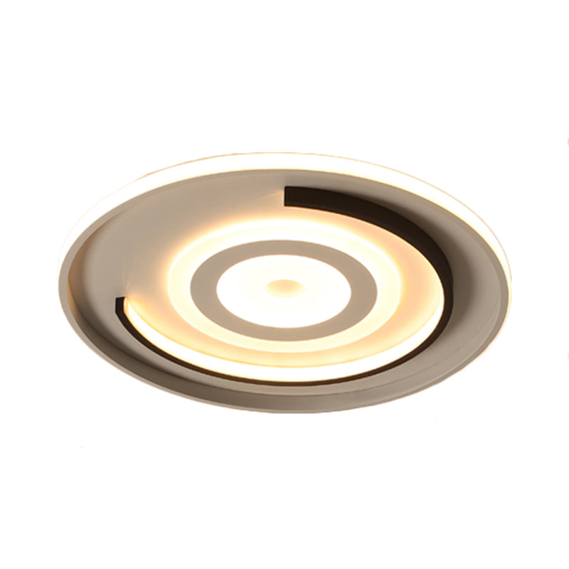 Round Bedroom Flush Mount Light Acrylic 18"/21.5" Dia Contemporary LED Ceiling Lamp in Warm/White Light