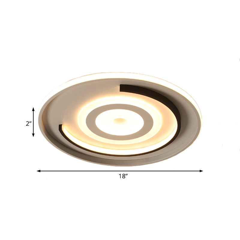 Plafonnier LED rond en acrylique de 18 "/21,5" de diamètre pour chambre à coucher, plafonnier contemporain à lumière chaude/blanche