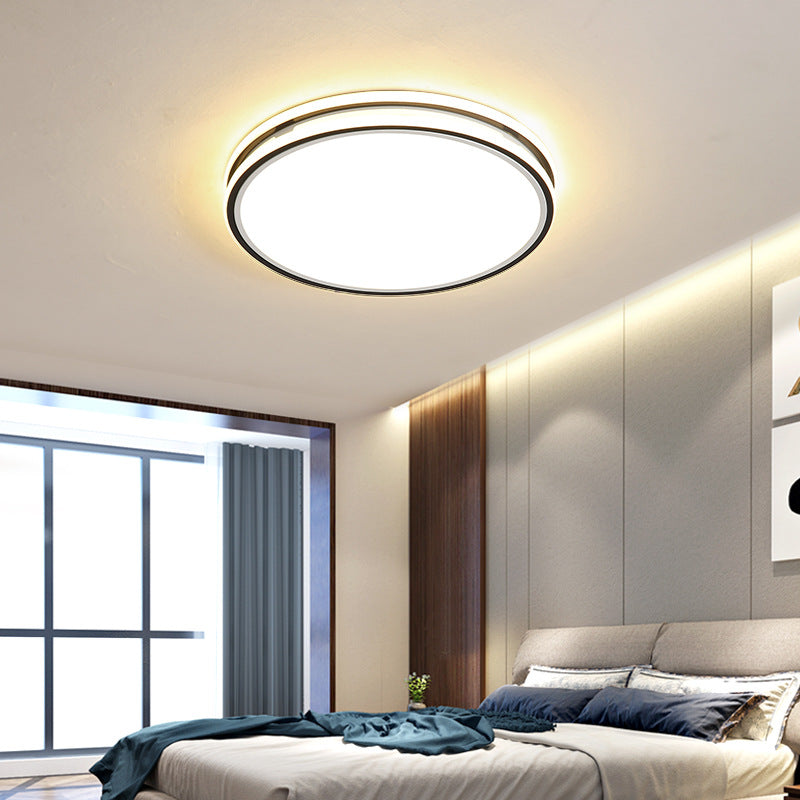 Illuminazione da incasso a soffitto circolare in acrilico moderna da 16"/19,5" con LED bianco a luce calda/bianca per camera da letto