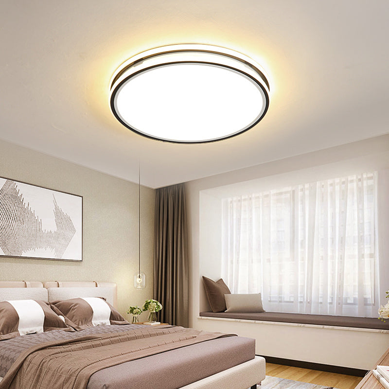 Illuminazione da incasso a soffitto circolare in acrilico moderna da 16"/19,5" con LED bianco a luce calda/bianca per camera da letto