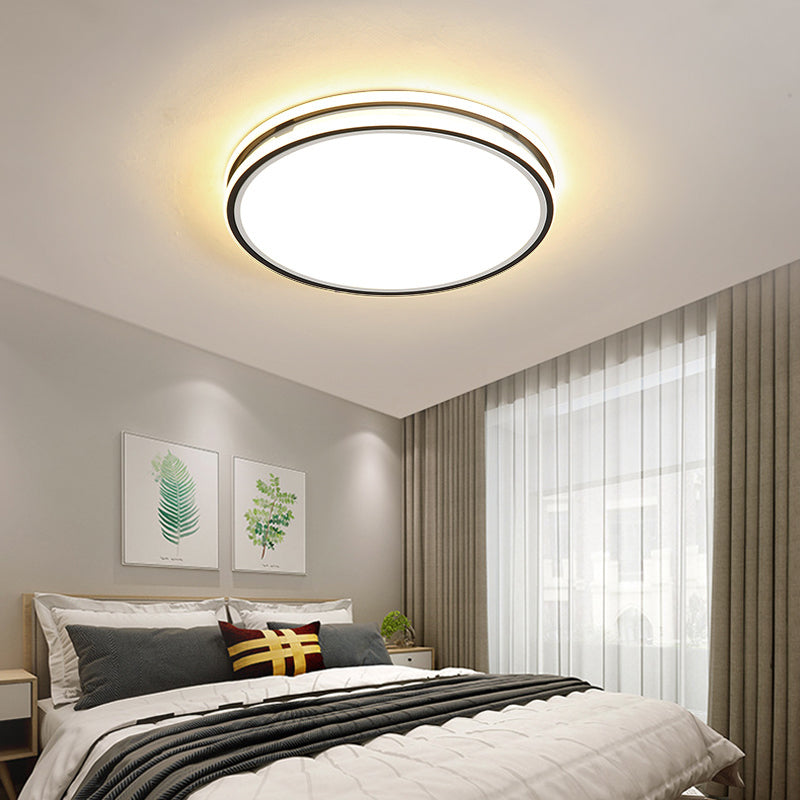 Illuminazione da incasso a soffitto circolare in acrilico moderna da 16"/19,5" con LED bianco a luce calda/bianca per camera da letto