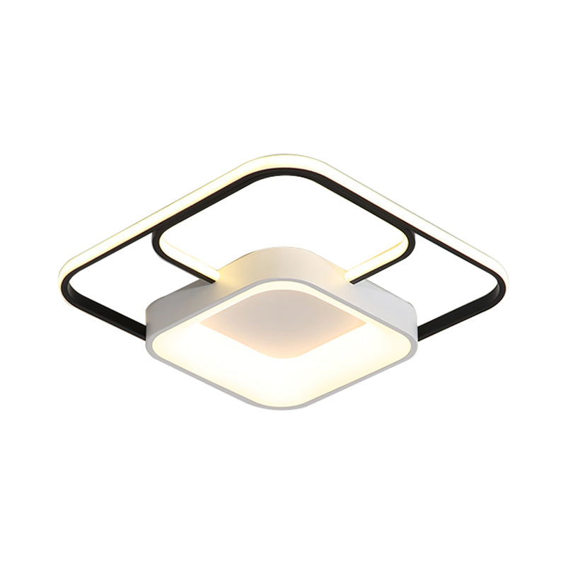 Plafonnier rond/carré/rectangulaire moderne en acrylique blanc LED, luminaire monté au plafond pour salon, lumière chaude/blanche