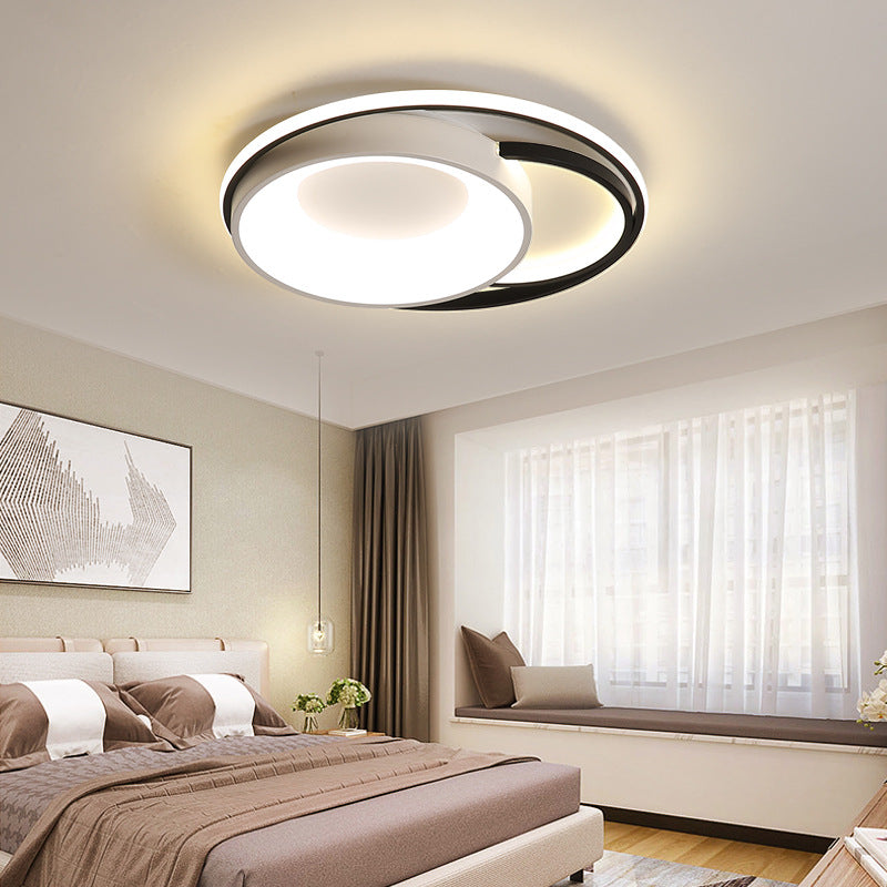 Plafonnier rond/carré/rectangulaire moderne en acrylique blanc LED, luminaire monté au plafond pour salon, lumière chaude/blanche