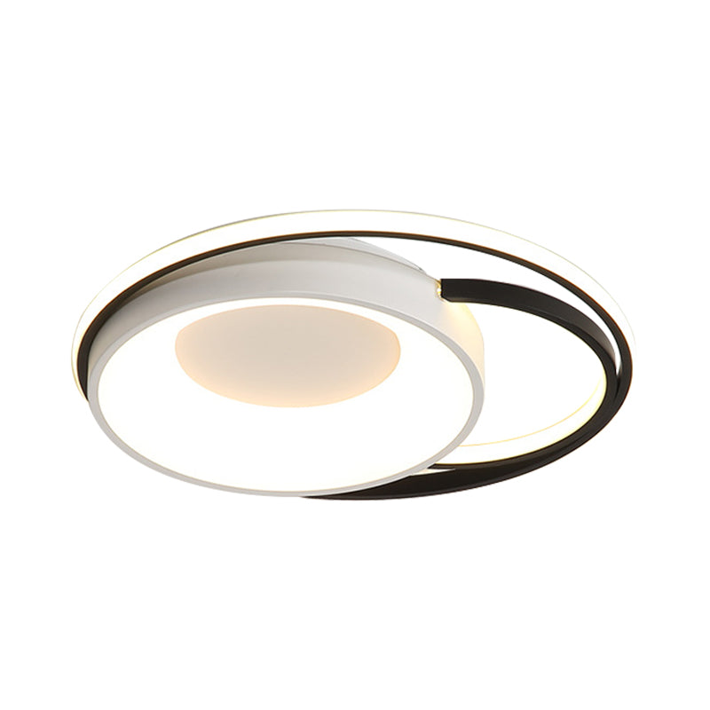 Plafonnier rond/carré/rectangulaire moderne en acrylique blanc LED, luminaire monté au plafond pour salon, lumière chaude/blanche