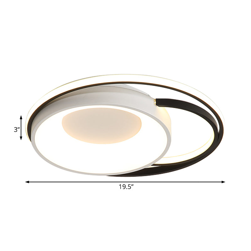 Plafonnier rond/carré/rectangulaire moderne en acrylique blanc LED, luminaire monté au plafond pour salon, lumière chaude/blanche