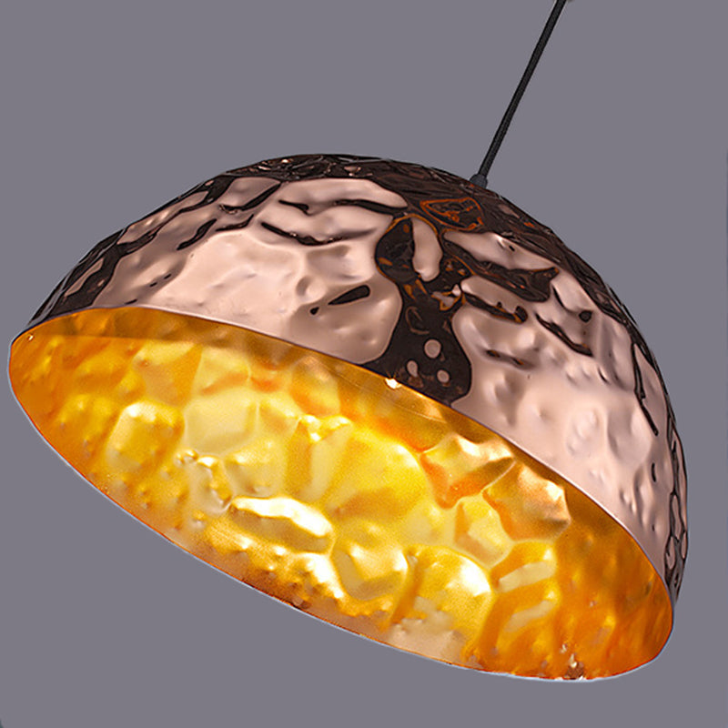 1 licht hangend plafondlicht met kom metalen schaduw klassieke eetkamer hangluchting in roségoud, 10 "/16" breed