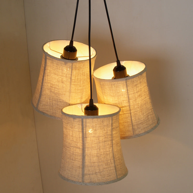 Flax de tambour de linge luminaire de pendentif tissu classique 1 lumière salon suspendu plafonnier plafond