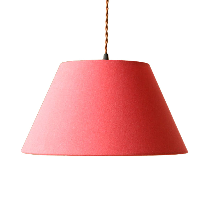 Pendentif à cône classique 1 tissu léger pendant luminaire en blanc / café / rouge rose pour salon
