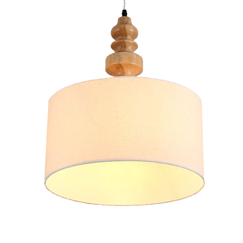 1 lichte plafond hanglamp klassieke trommel witte stof hangende lamp voor restaurant, 16 "breed