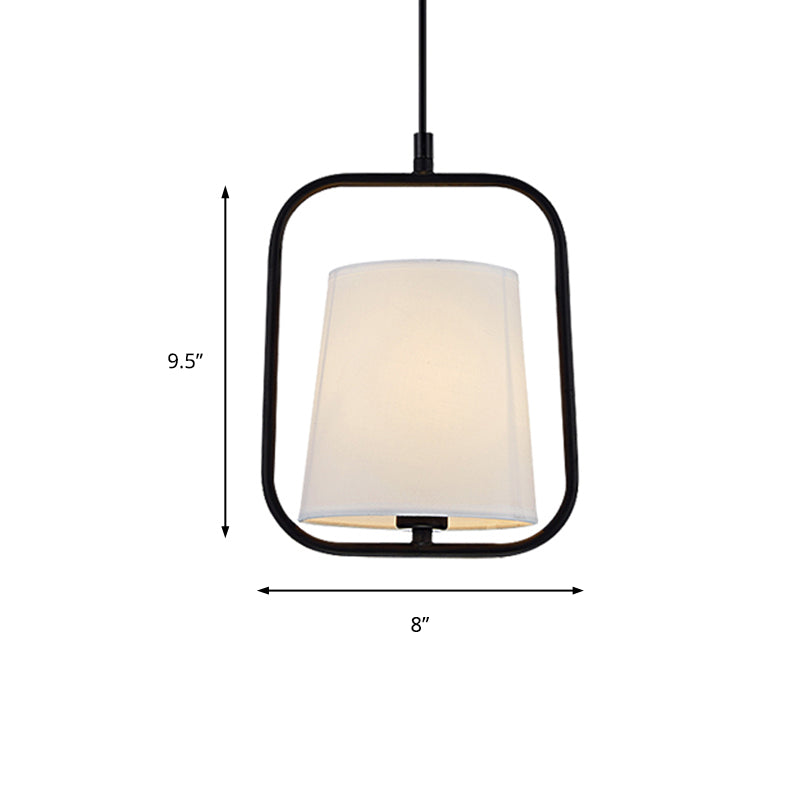 Zwart/wit 1 lichte hanglampen Klassieke stof Sky Lantern Hanglamp voor slaapkamer