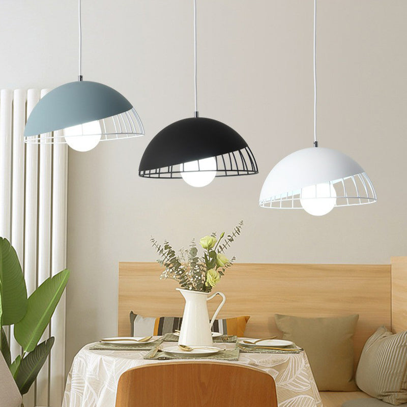 Nordic Style Dome Shade Hanging Light Metallic 3 Bulbs Dining Room Multi Light Pendant