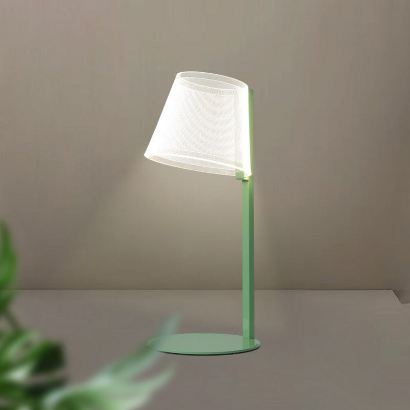 Tapered Shade Table Lamp Macaron Acrylic Kids Bedroom LED Nightstand Lighting Ideas