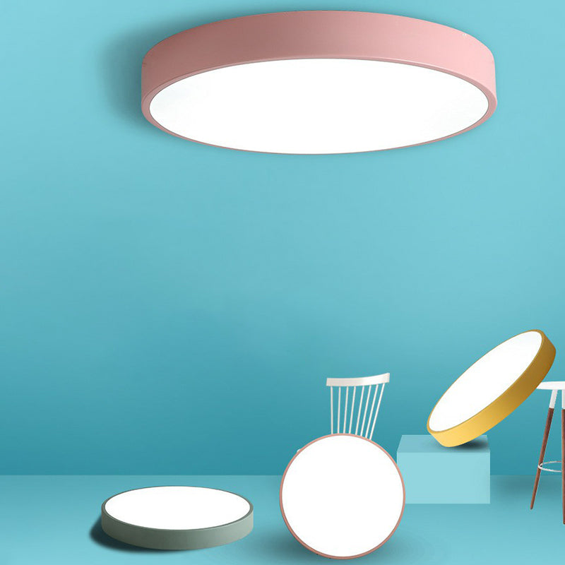 Minimalist Disc Flush Ceiling Light Acrylic Bedroom LED Flush Mount Lighting Fixture