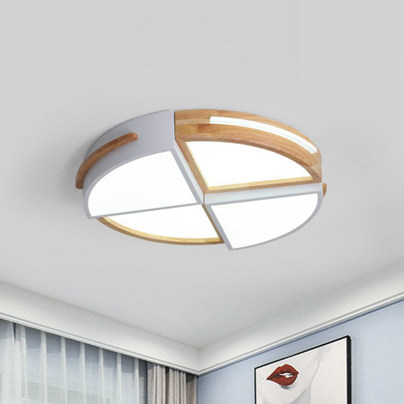 Acrylic Splicing Round Flush Light Macaron LED Flush Ceiling Light Fixture for Bedroom