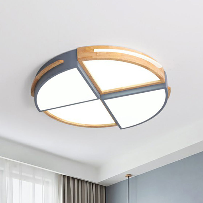 Acrylic Splicing Round Flush Light Macaron LED Flush Ceiling Light Fixture for Bedroom