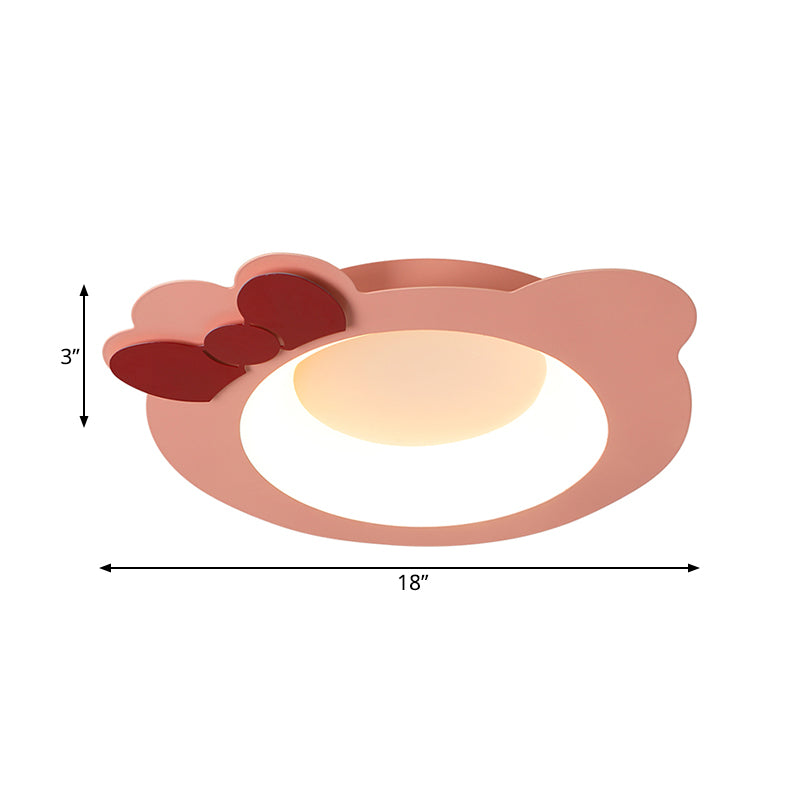 Cartoon Flush Mount Lighting Modernistische Stil Aluminium und Silikon LED Pink Deckenleuchte in Warm/Weißes Licht