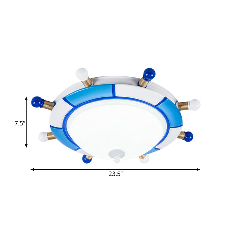 Techo del timón con estilo de dibujos animados incrustados resina LED azul araña incrustada, con pantalla de vidrio esmerilado