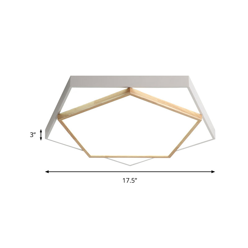 14"/18"/21,5" breite Pentagon-Unterputzleuchte, zeitgenössische Acryl-LED-Unterputzleuchte in Grau/Weiß in Weiß/Warm/Natürlichem Licht