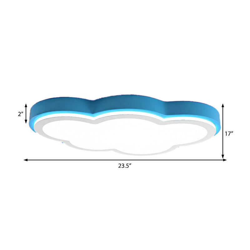 Lámpara de montaje empotrado con pantalla acrílica azul, lámpara de techo empotrada LED azul modernista en luz blanca/cálida para dormitorio infantil