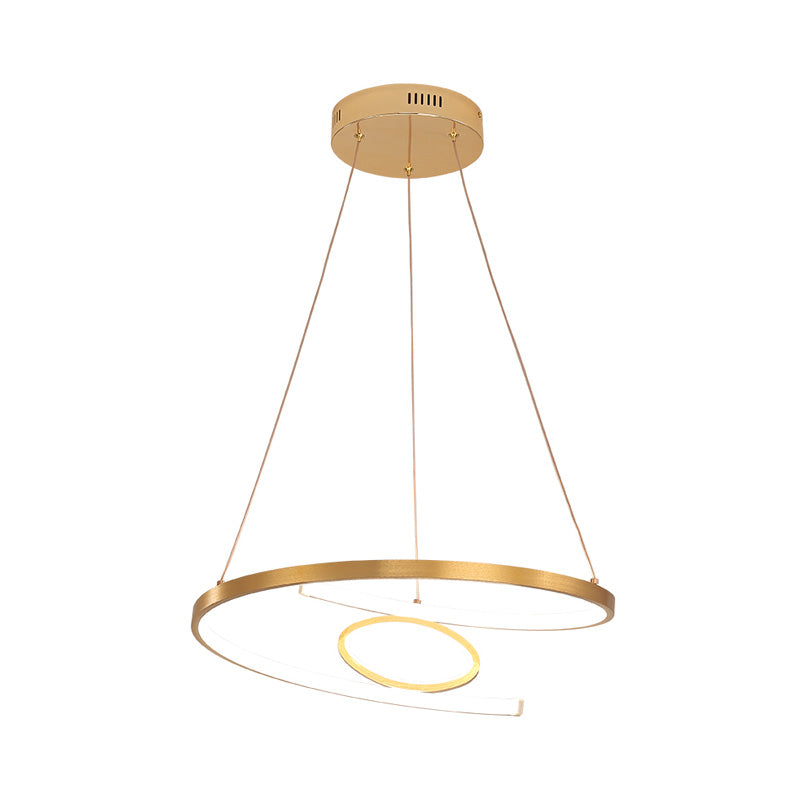 18"/23.5" Wide Twist Chandelier Lamp Modern Acrylic LED Gold Hanging Pendant Lamp in White/Warm Light for Living Room