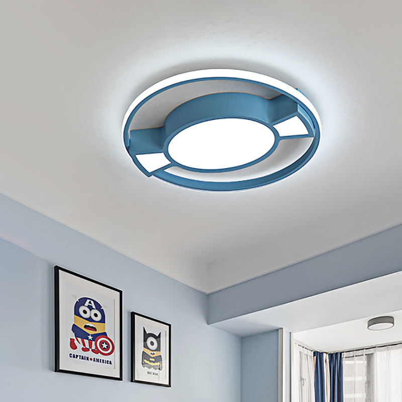 Lampada da incasso con anello in metallo Lampada da soffitto contemporanea a LED con design a caramella in blu/rosa per la cameretta dei bambini