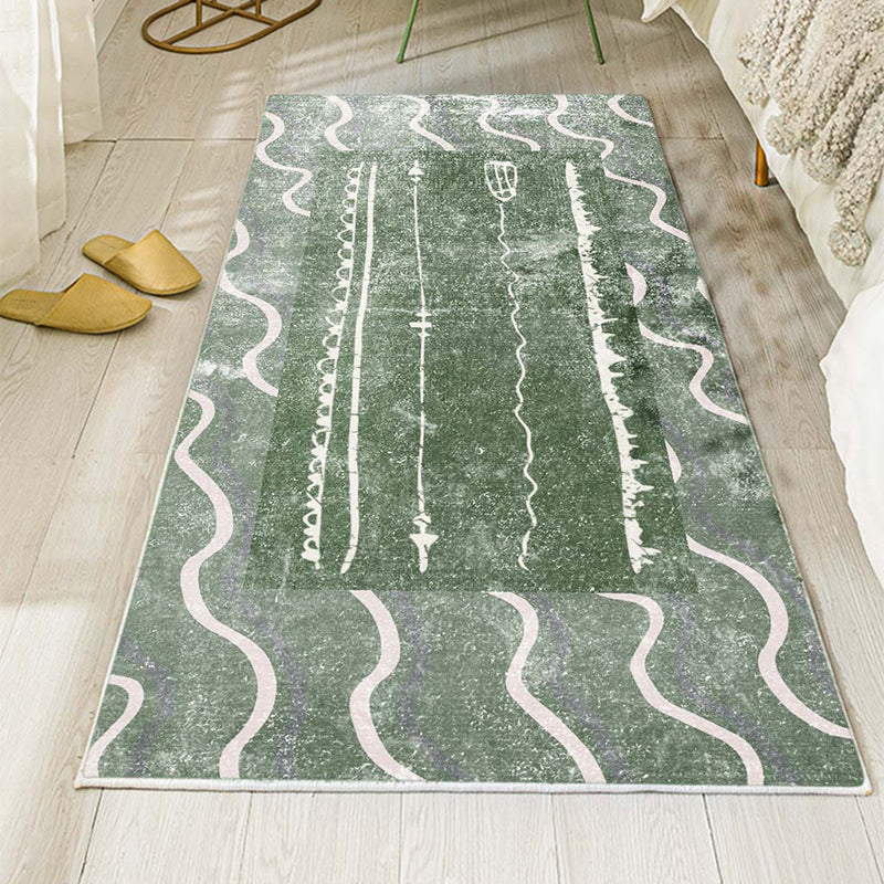 Bohemian Bedroom Runner Rapier Géométrie multi-couleurs Tapis en polypropylène Polypropylène non glissant Backing Pet Friendly Resist Area Risc